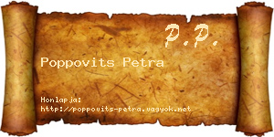 Poppovits Petra névjegykártya